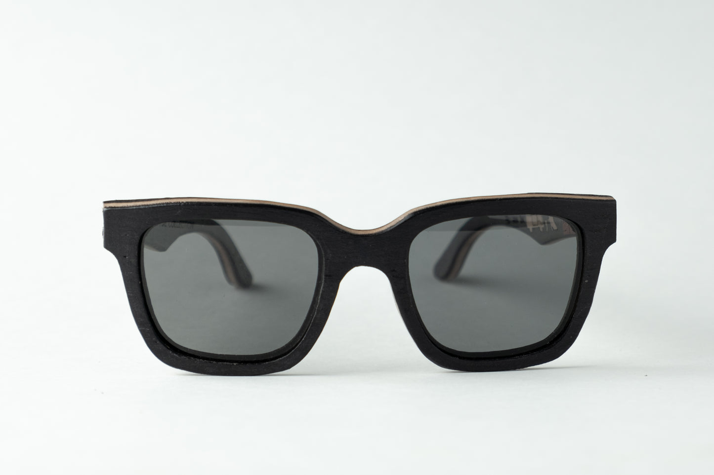 wood frame sunglasses with five layer wood construction